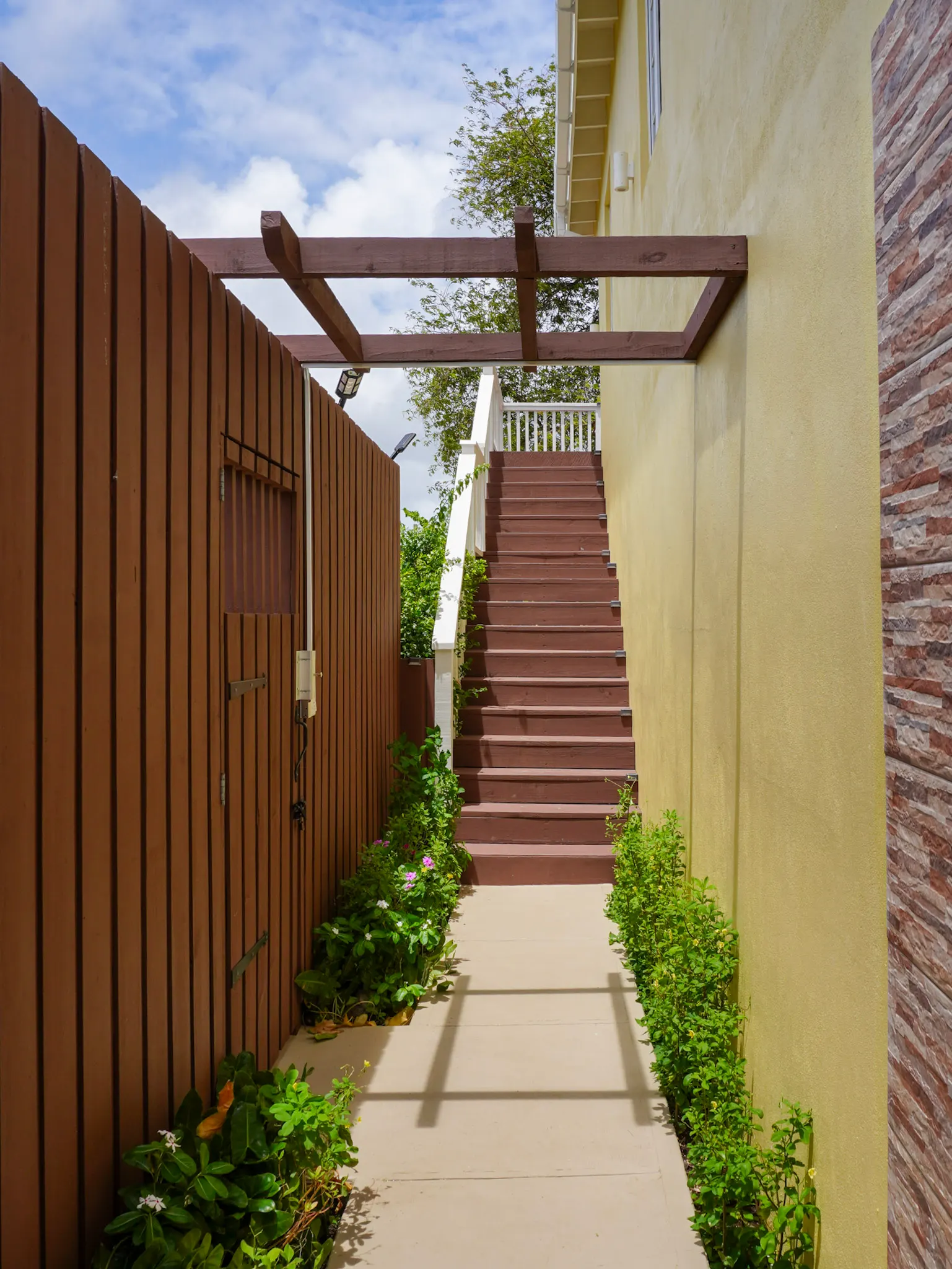 Staircase leading up to the guesthouse